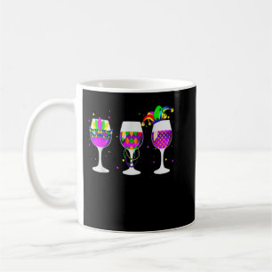 Mardi Gras-glas av Vin-lustigt drickande Vin för M Kaffemugg