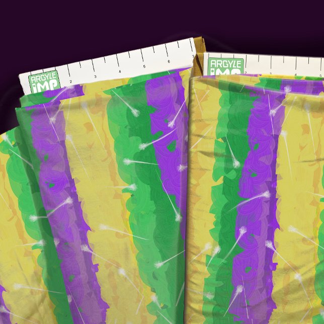 Mardi Gras Gnistra Flounce - Mardi Gras Färg Tyg (close-up with ruler)