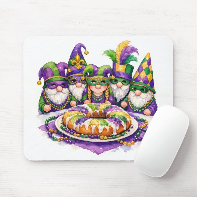 Mardi Gras Gnome Party With King Cake Musmatta (Med mus)