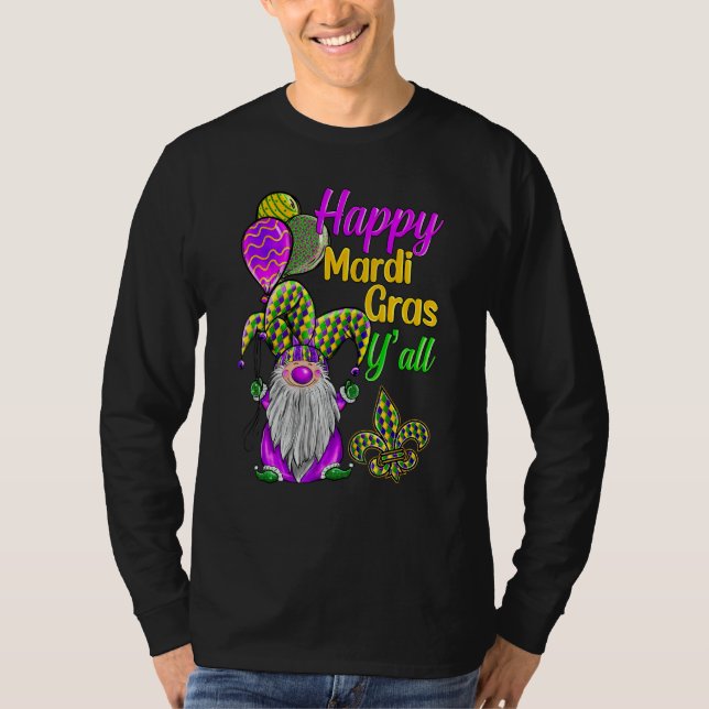 Mardi Gras Gnomes Fleur De Lis Costume Carnaval Pa T Shirt (Framsida)