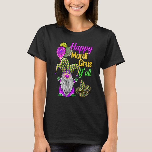 Mardi Gras Gnomes Fleur De Lis Costume Carnaval Pa T Shirt (Framsida)