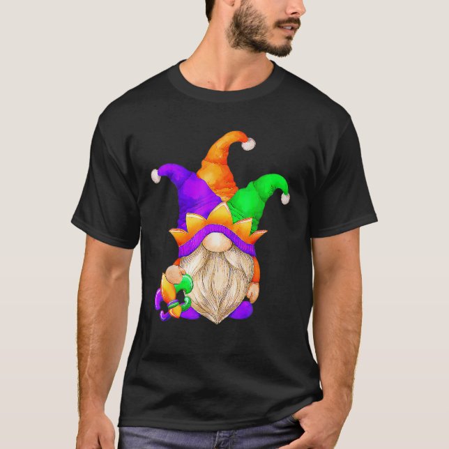 Mardi Gras Gnomes Holding Mask Kärlek Mardi Gras G T Shirt (Framsida)