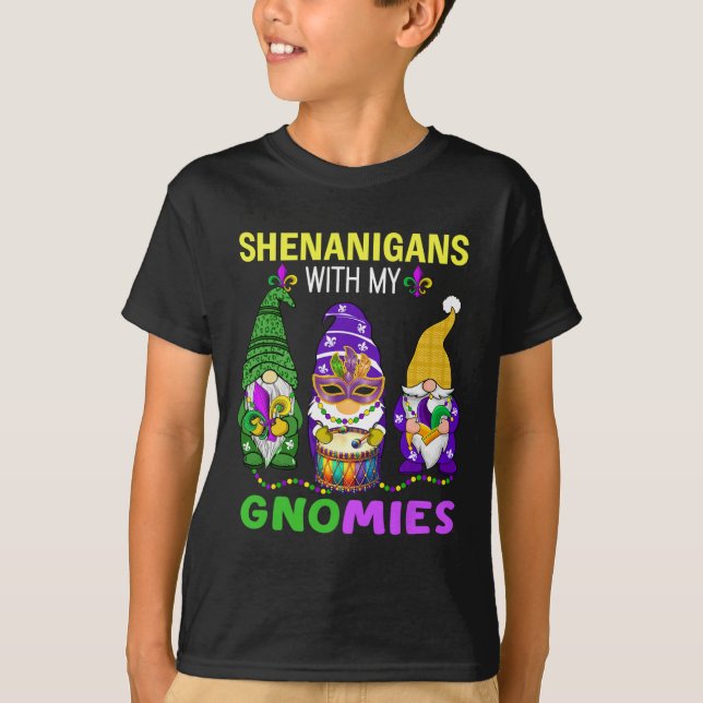 Mardi Gras Gnomes Leopard Carnival New Orleans Tri T Shirt (Framsida)