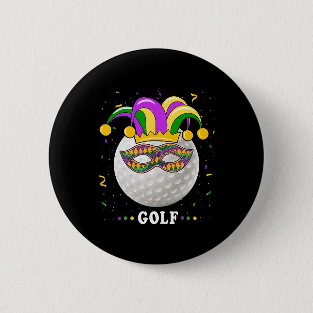 Mardi Gras Golf Costume Mardi Gras Jester Hat Golf Knapp (Framsida)
