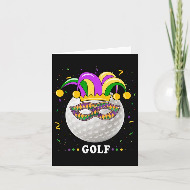 Mardi Gras Golf Costume Mardi Gras Jester Hat Golf Kort (Framsida)