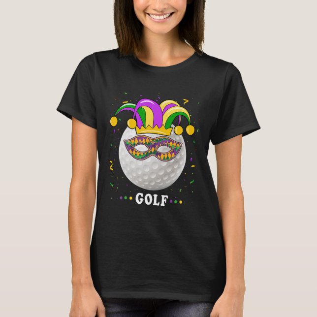 Mardi Gras Golf Costume Mardi Gras Jester Hat Golf T Shirt (Framsida)