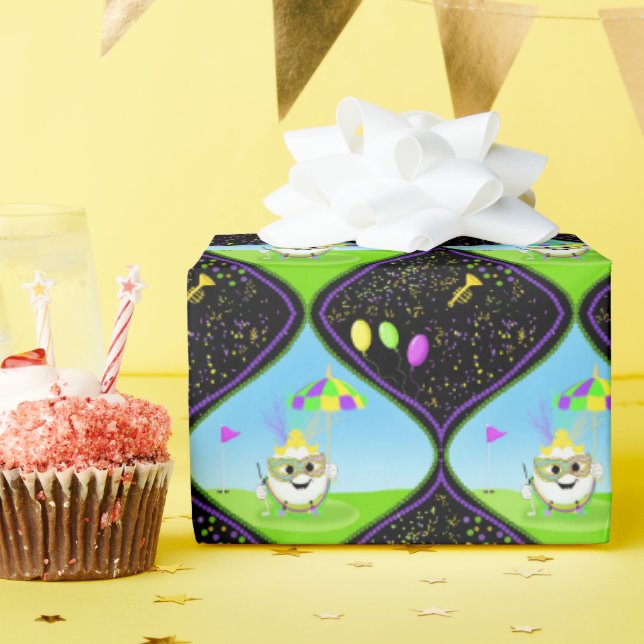 Mardi Gras-golfboll firar  Presentpapper (Födelsedagsfest)
