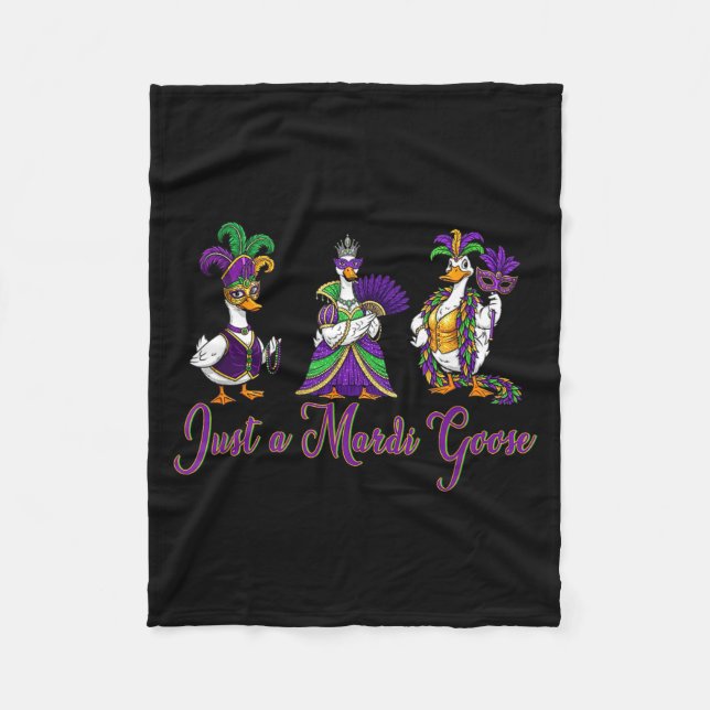 Mardi Gras Goose 2026 Gift Funny Tee Men,women  Fleecefilt (Framsidan)