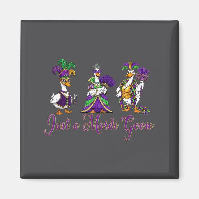 Mardi Gras Goose 2026 Gift Funny Tee Men, Women  Magnet (Framsidan)