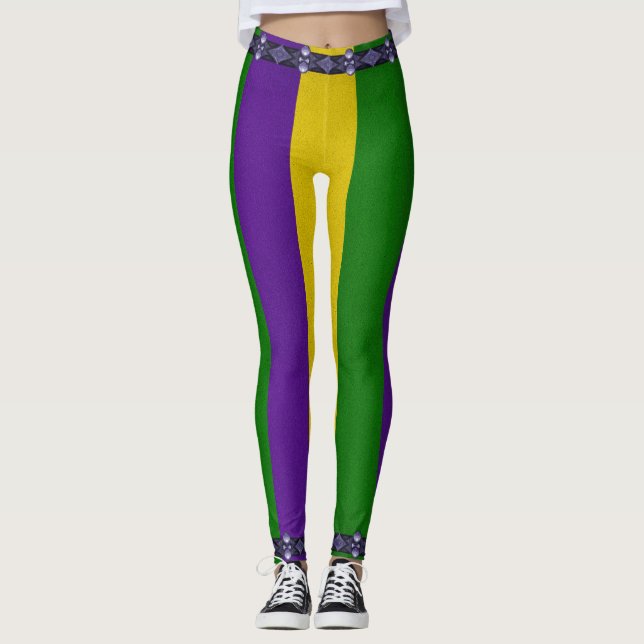Mardi Gras görat randig mönster Leggings (Framsida)