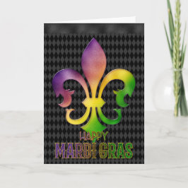 Mardi Gras Greeting Card, Mardi Gras Fleur de Lis Kort