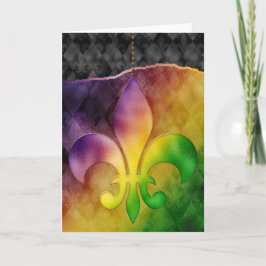Mardi Gras Greeting Card, Mardi Gras Fleur de Lis Kort