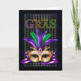 Mardi Gras Greeting Card, Mardi Gras Mask Kort