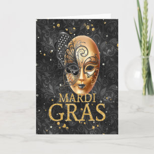 Mardi Gras Greeting Card, Mardi Gras Mask Kort