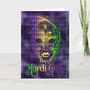 Mardi Gras Greeting Card, Mardi Gras Mask Kort