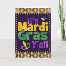 Mardi Gras Greeting Card, Mardi Gras Y'all Kort