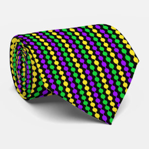 Mardi Gras Grönt, Gult, Lila Pärlor på Black Slips