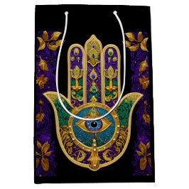 Mardi Gras Guld Lila Grönt Hamsas Art