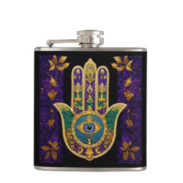 Mardi Gras Guld Lila Grönt Hamsas Art Fickplunta