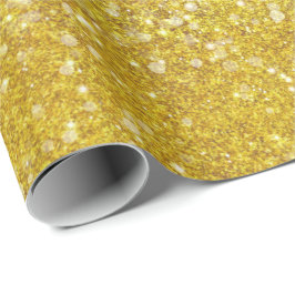 Mardi Gras Guld Solid Färg Faux Glitter Bling Presentpapper