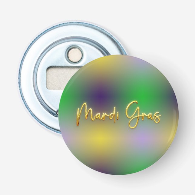 Mardi Gras Gult, Lila, Grönt Flasköppnare (Framsidan)