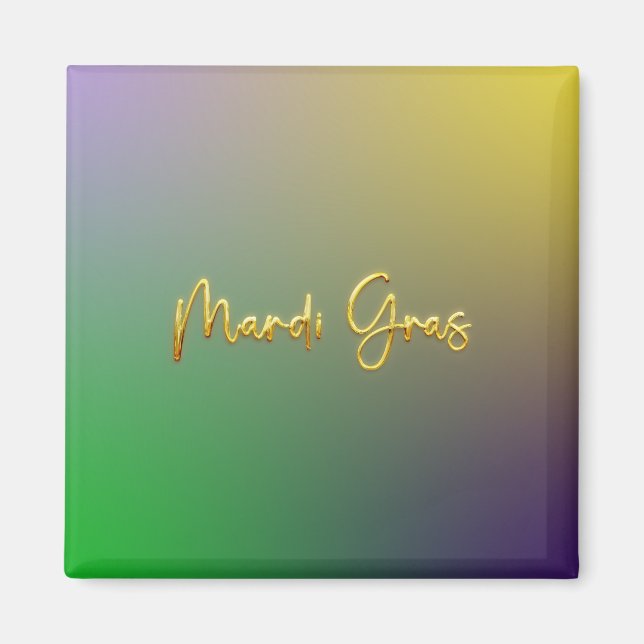 Mardi Gras Gult, Lila, Grönt Magnet (Framsidan)