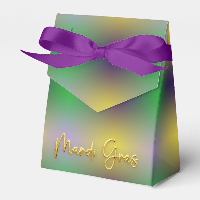 Mardi Gras Gult, Lila, Grönt Presentaskar (Framsidan Sidan)