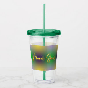Mardi Gras Gult, Lila, Grönt Take Away Mugg