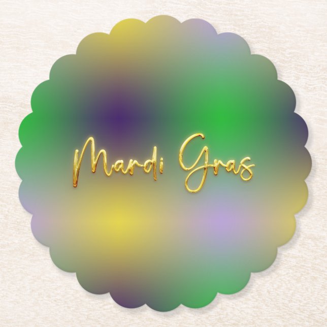 Mardi Gras Gult, Lila, Grönt Underlägg Papper (Framsida)