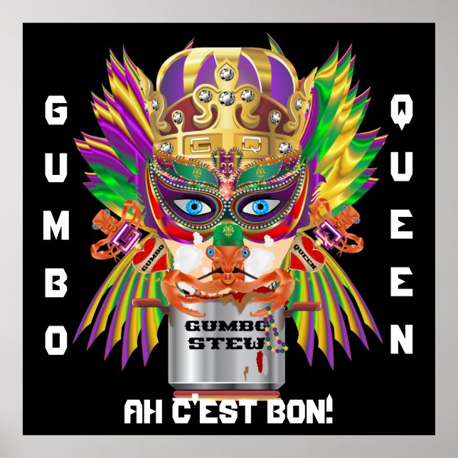 Mardi Gras Gumbo Queen View Hints Poster (Framsidan)