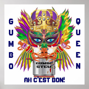 Mardi Gras Gumbo Queen View Hints Poster