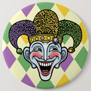 Mardi Gras gyckelmakare Knapp