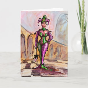 Mardi Gras gyckelmakare Kort