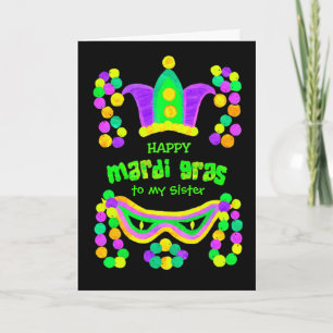 Mardi Gras hälsningkort som ska personifieras Kort