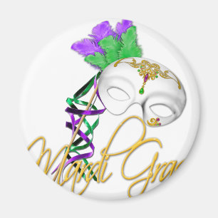 mardi gras halv mask magnet