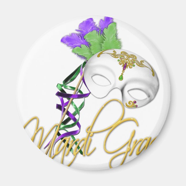 mardi gras halv mask magnet (Framsidan)