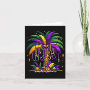 Mardi Gras Handflatan Träd Hawaiian Tropical Party Kort