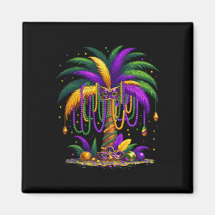 Mardi Gras Handflatan Träd Hawaiian Tropical Party Magnet