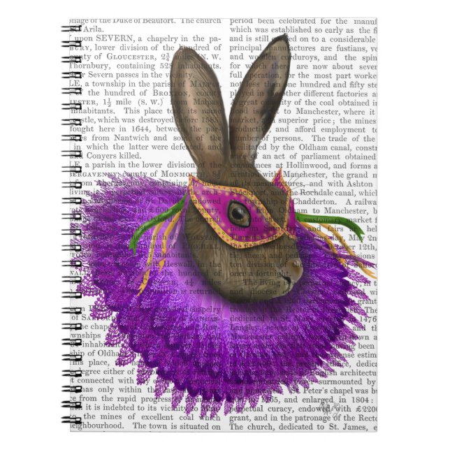 Mardi Gras Hare 2 Anteckningsbok Med Spiral (Framsidan)