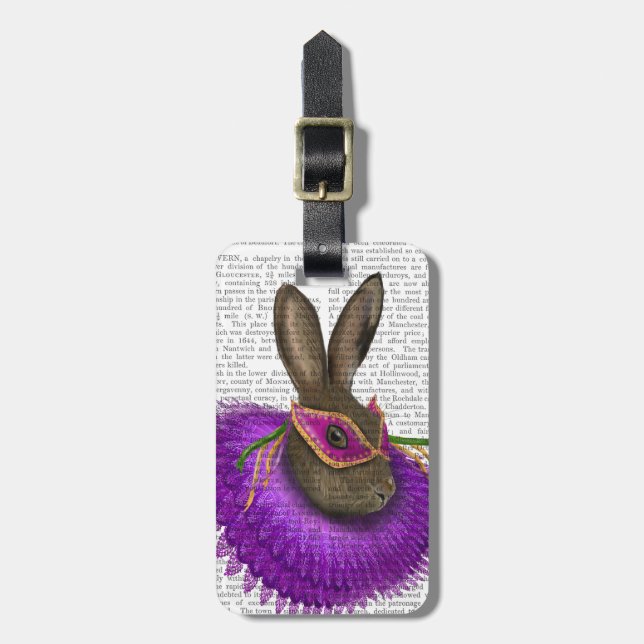 Mardi Gras Hare 2 Bagagebricka (Vertikal Framsida)
