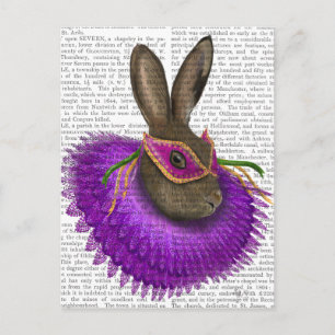 Mardi Gras Hare 2 Vykort