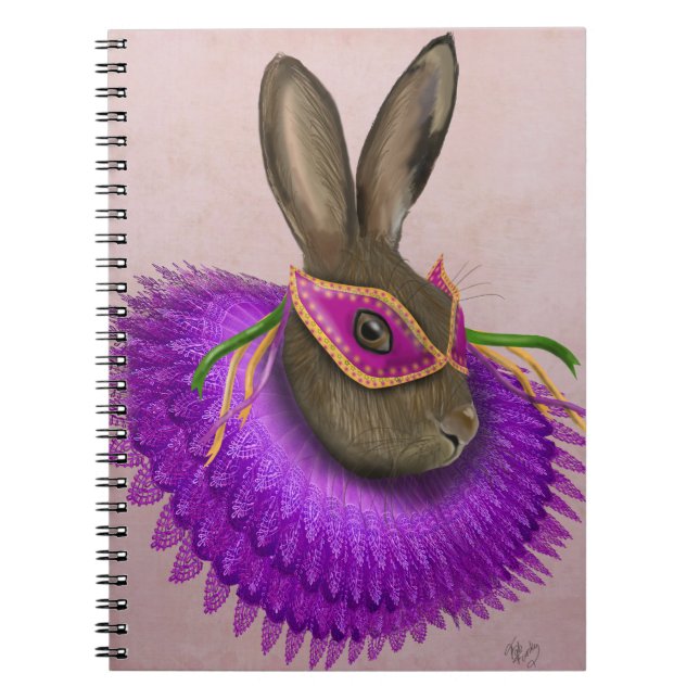 Mardi Gras Hare 4 Anteckningsbok Med Spiral (Framsidan)