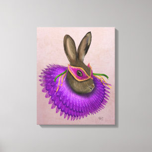 Mardi Gras Hare Canvastryck