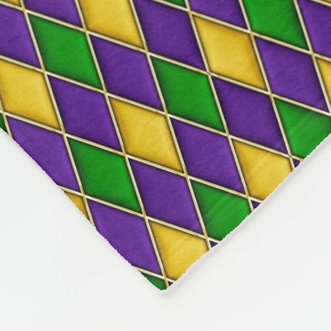 Mardi Gras Harlequin Diamond Mönster Fleecefilt (Hörn)
