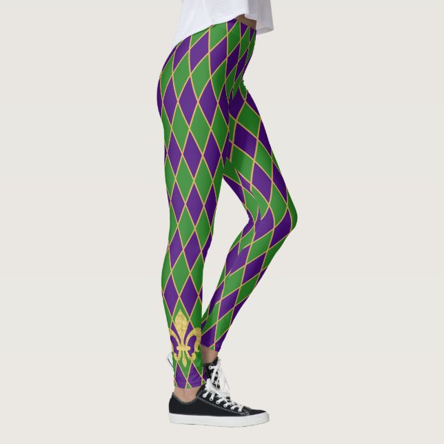 Mardi Gras | Harlequin Diamond Mönster Leggings (Höger)