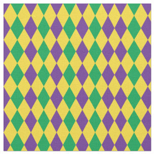 Mardi Gras Harlequin Diamonds Mönster Tyg