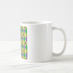 Mardi Gras Harlequin Fleur De Lis Kaffemugg