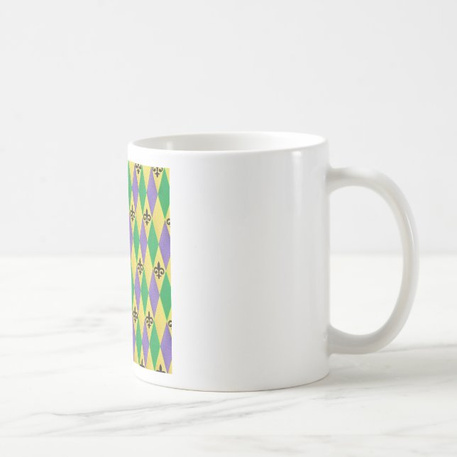 Mardi Gras Harlequin Fleur De Lis Kaffemugg (Höger)
