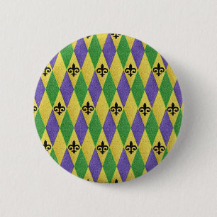 Mardi Gras Harlequin Fleur De Lis Knapp