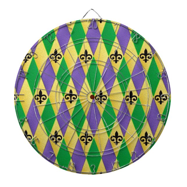 Mardi Gras Harlequin Fleur De Lis Piltavla (Framsidan)